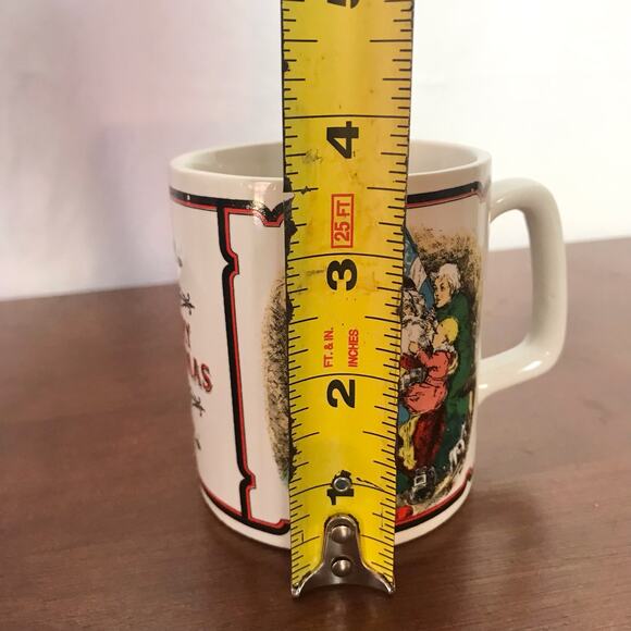 VTG Japan Ceramic "MERRY CHRISTMAS" Santa Clause & Kids Scene Coffee Mug - Picture 9 of 9